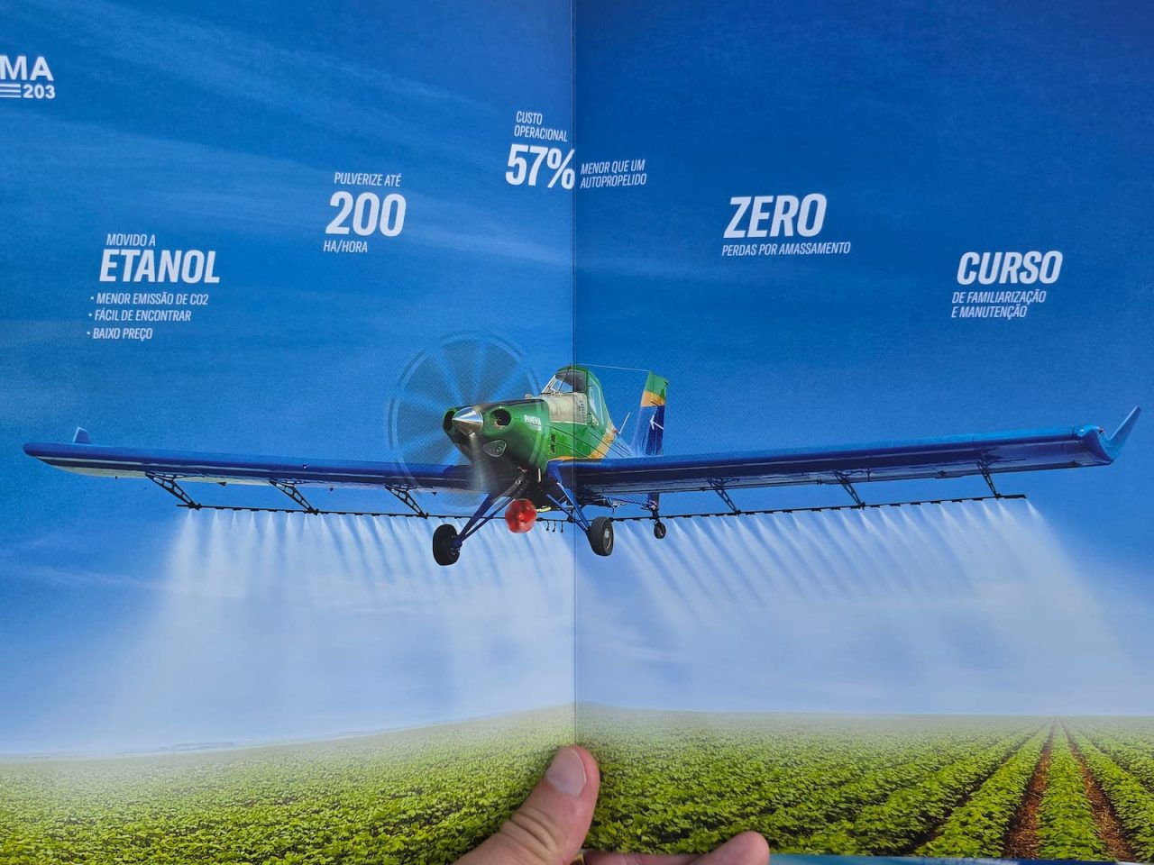 Avião agrícola a etanol no Show Safra MT promete economizar até 57% no bolso