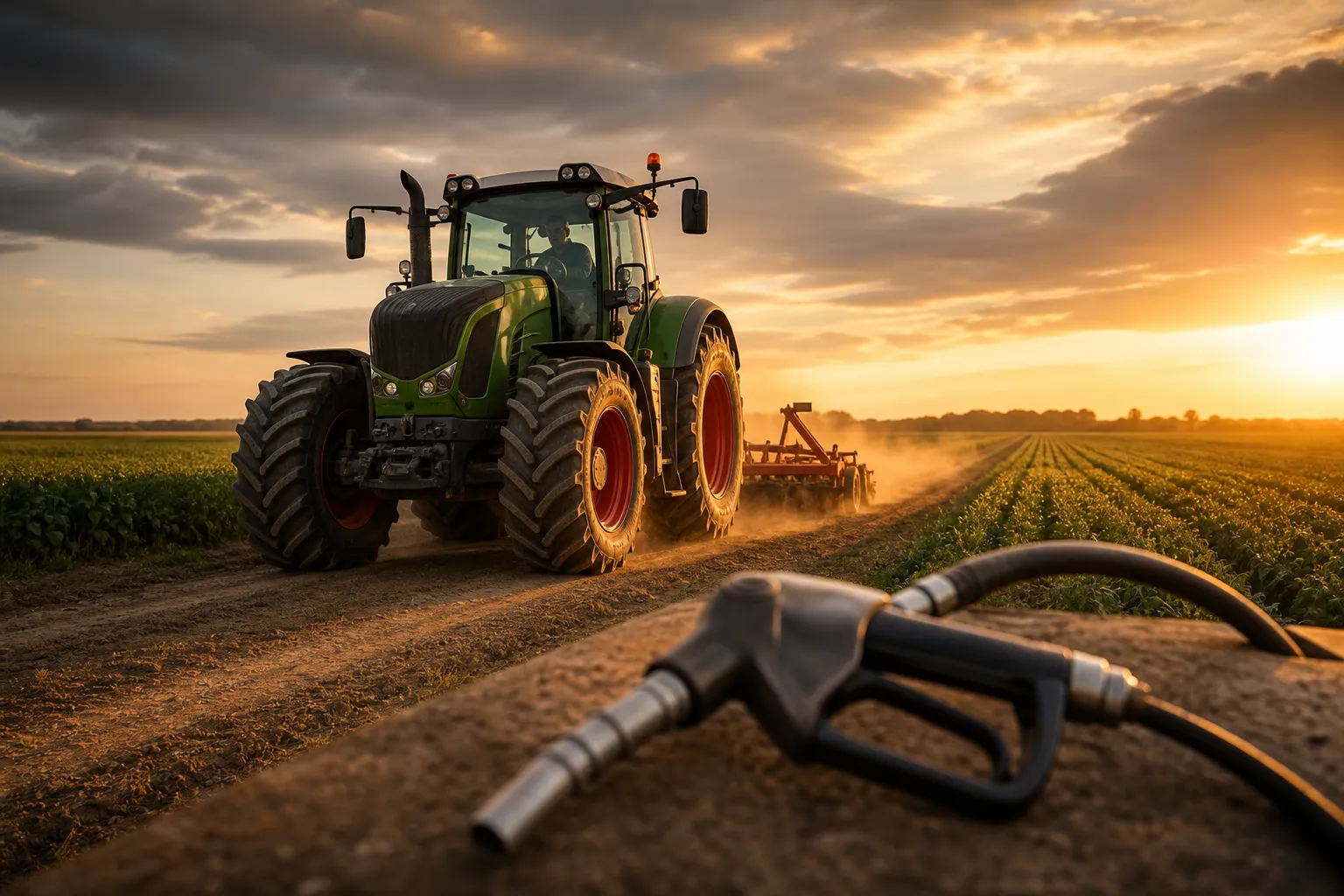 Trator em lavoura com alta do diesel agricola e custo de producao