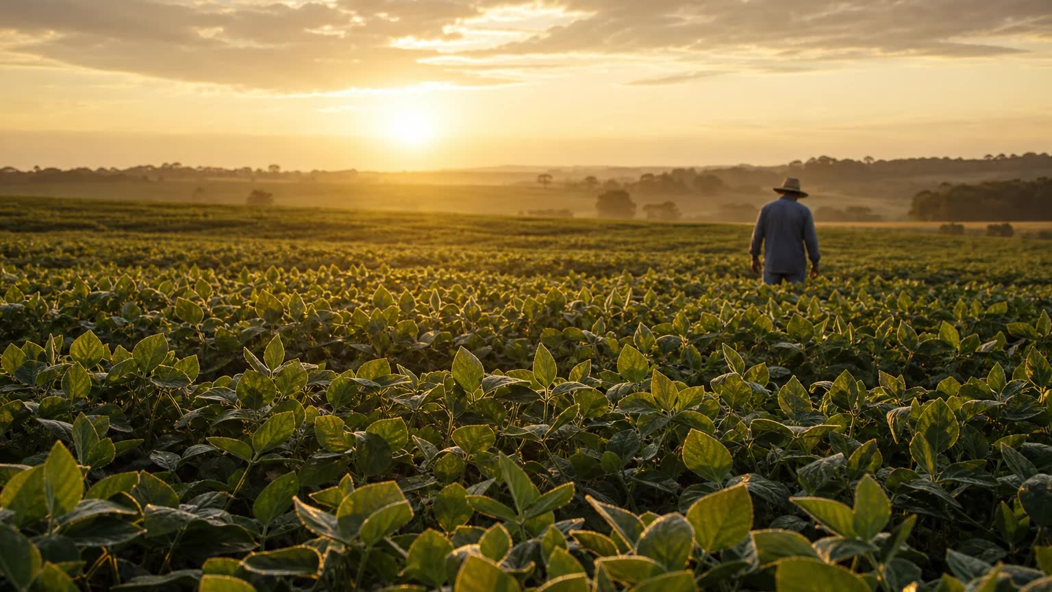 Produtor rural acompanha lavoura durante planejamento do Plano Safra 2026 e 2027